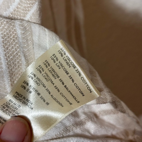 Free People By My Side Striped Printed Sleeveless Blouse Top Size Large Ivory - Picture 5 of 6